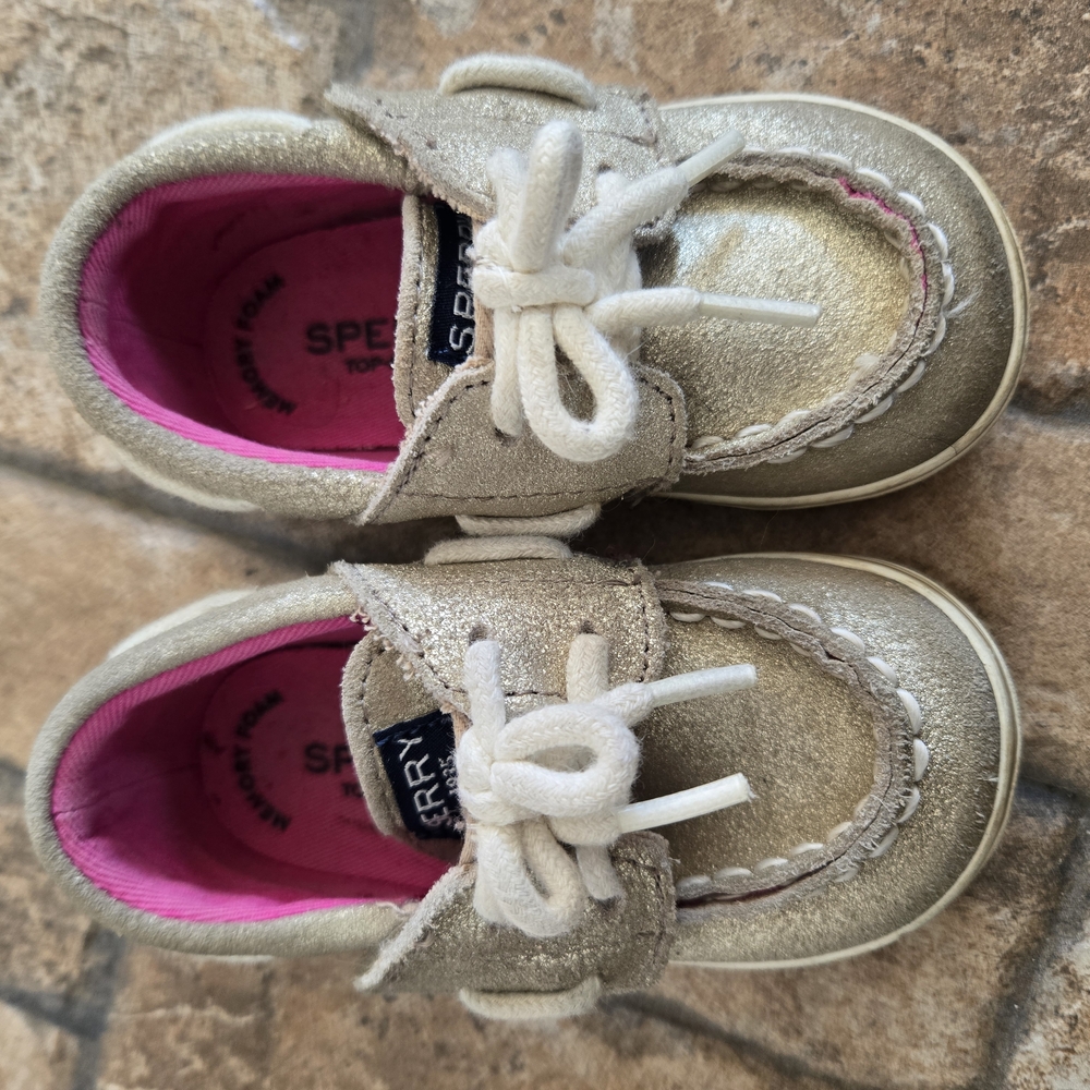 Sperry Kids Gold Boat Shoes